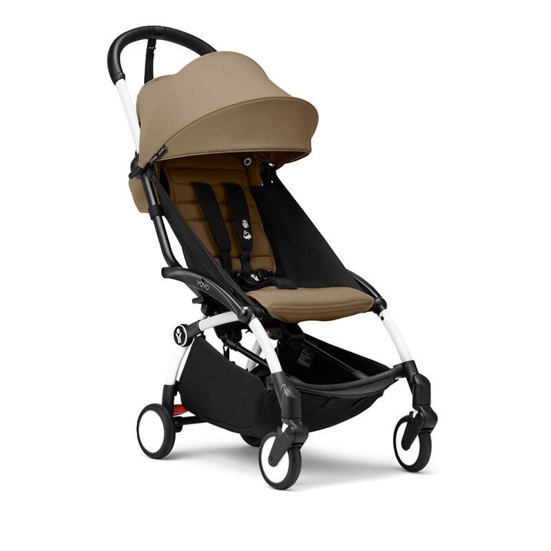Poussette YOYO 3 Pack 6+ Toffee Cadre Blanc  - stokke