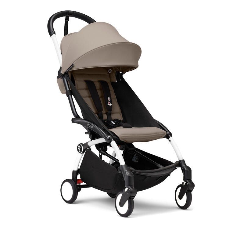 Poussette YOYO 3 Pack 6+ Taupe Cadre Blanc  - stokke