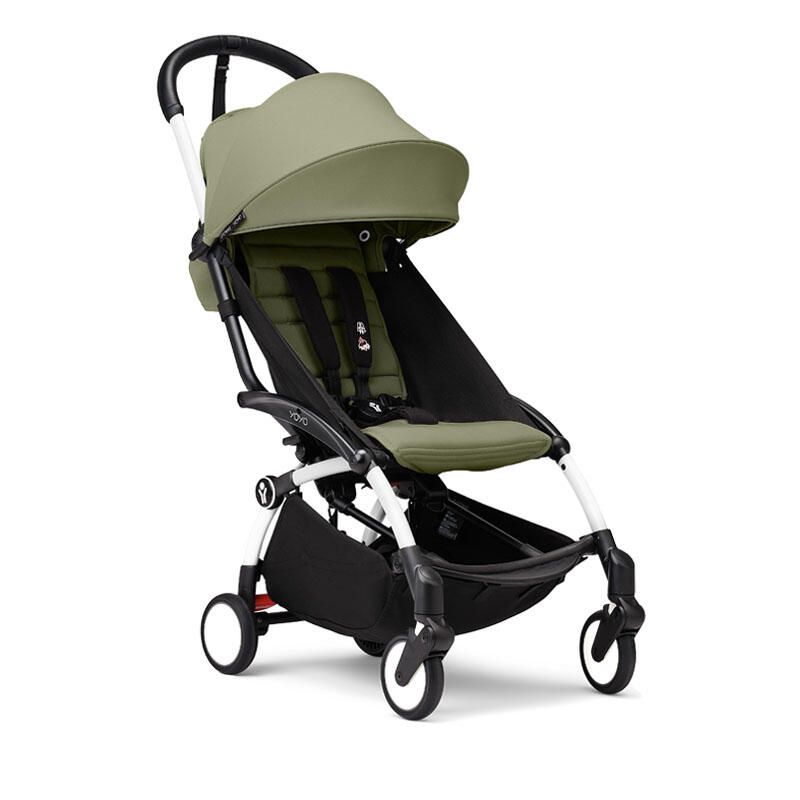 Poussette YOYO 3 Pack 6+ Olive Cadre Blanc  - stokke