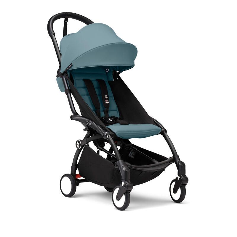 Poussette YOYO 3 Pack 6 Aqua Cadre Noir - stokke