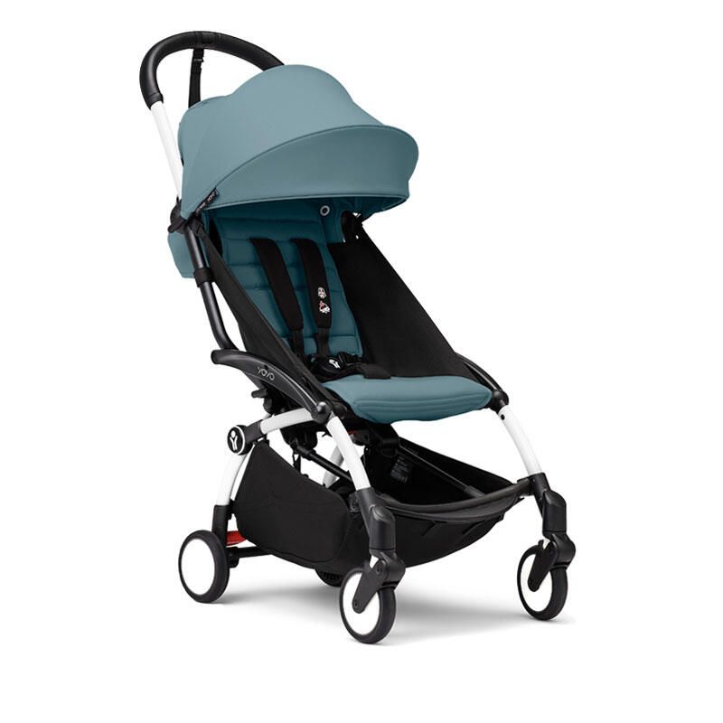Poussette YOYO 3 Pack 6+ Aqua Cadre Blanc  - stokke