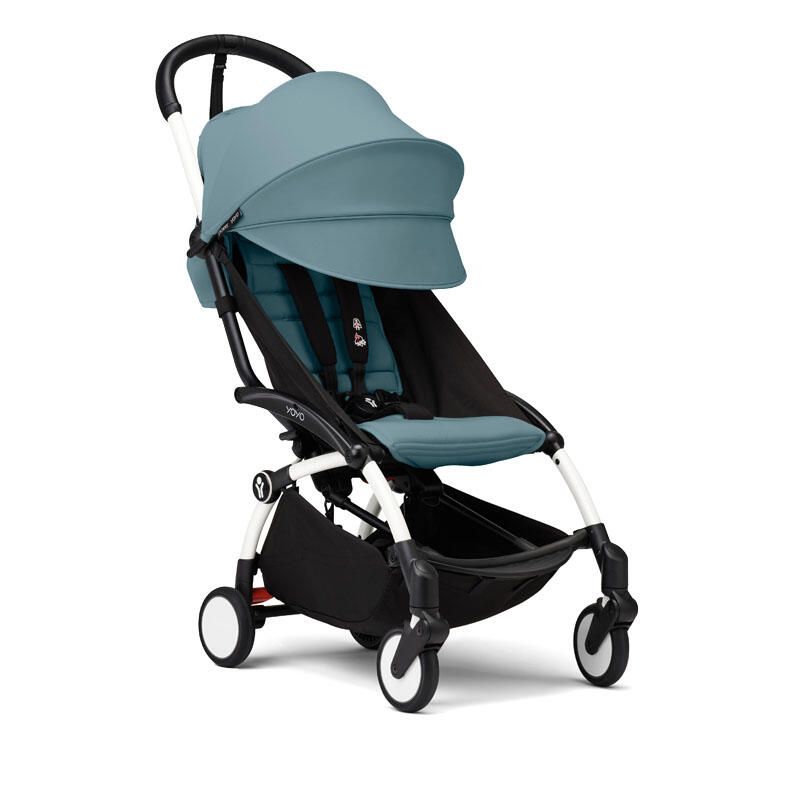 Poussette YOYO 3 Pack 6+ Aqua Cadre Blanc  - stokke