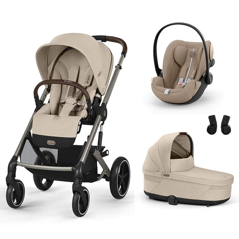 Poussette Trio Balios S Lux + Siège auto Cloud G3 Plus + Nacelle Cot S Lux Almond Beige - cybex
