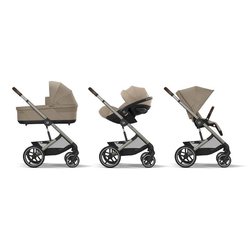 Poussette Trio Balios S Lux + Siège auto Cloud G3 Plus + Nacelle Cot S Lux Almond Beige - cybex