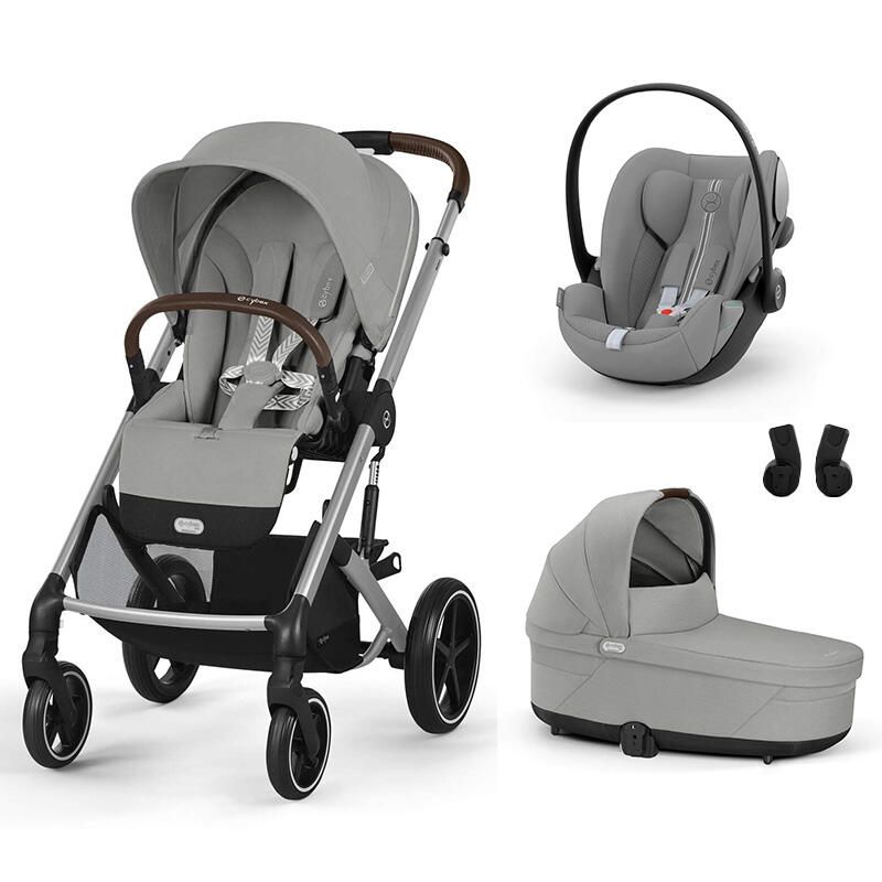 Poussette Trio Balios S Lux + Siège auto Cloud G3 Plus + Nacelle Cot S Lux Stone Grey - cybex