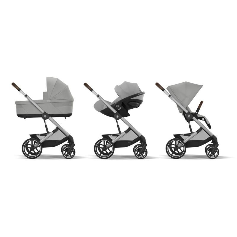 Poussette Trio Balios S Lux + Siège auto Cloud G3 Plus + Nacelle Cot S Lux Stone Grey - cybex