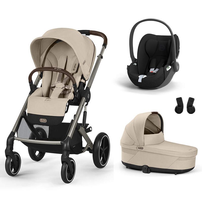 Poussette Trio Balios S Lux + Siège auto Cloud T Comfort + Nacelle Cot S Lux Almond Beige - cybex