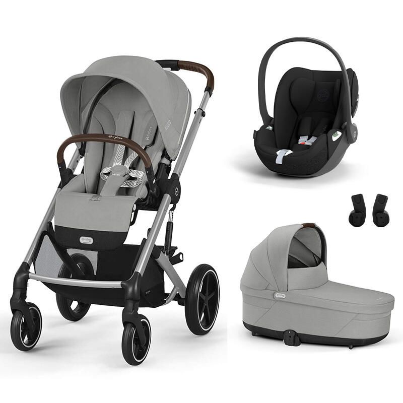 Poussette Trio Balios S Lux + Siège auto Cloud T Comfort + Nacelle Cot S Lux Stone Grey - cybex