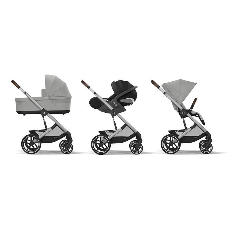 Poussette Trio Balios S Lux + Siège auto Cloud T Comfort + Nacelle Cot S Lux Stone Grey - cybex