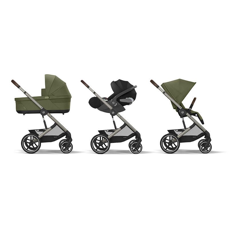 Poussette Trio Balios S Lux + Siège auto Cloud T Comfort + Nacelle Cot S Lux Moss Green - cybex