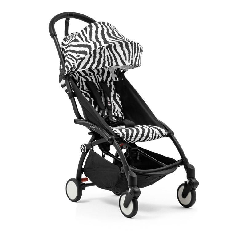 Poussette YOYO 3 Pack 6+ Zèbre Cadre Noir - stokke