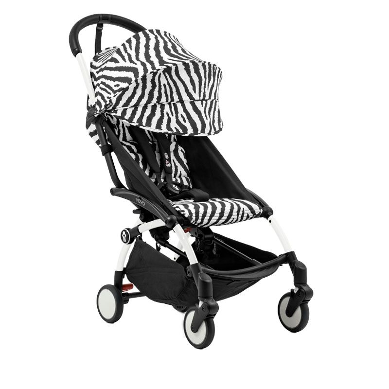 Poussette YOYO 3 Pack 6+ Zèbre Cadre Blanc - stokke