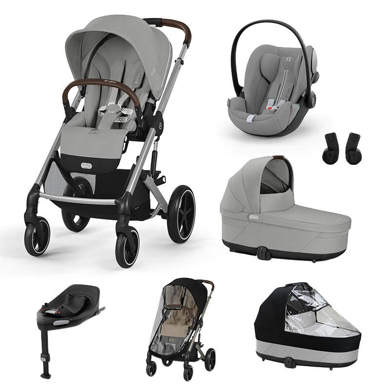 Poussette Trio Balios S Lux + Siège auto Cloud G3 Plus + Nacelle Cot S Lux + Base G3 Set XL Stone Grey - cybex