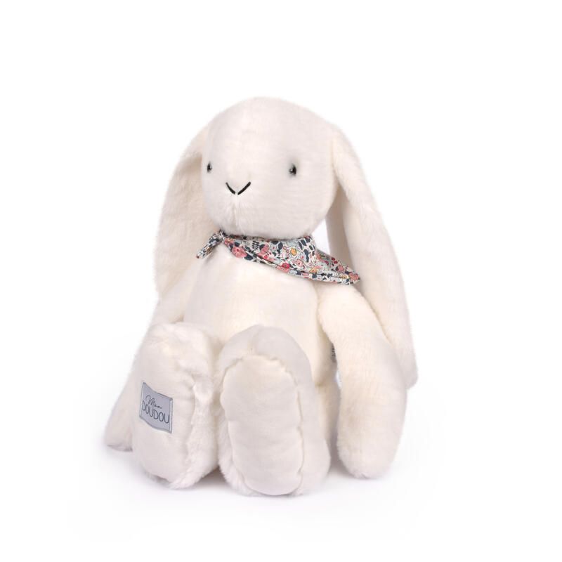 Peluche lapin Fleurette 50cm Blanc - doudou et compagnie