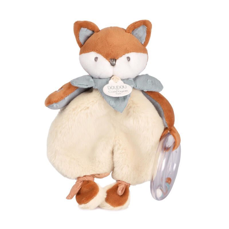 Doudou hochet Timo 18cm Orange - doudou et compagnie