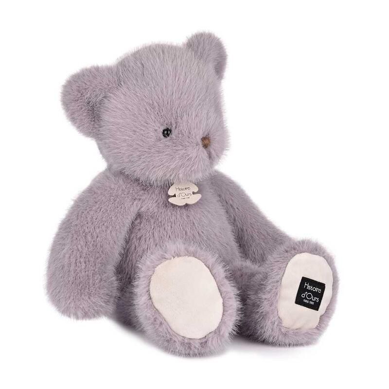 Ours en peluche Clémentin 38 cm Gris Lavande - histoire d'ours