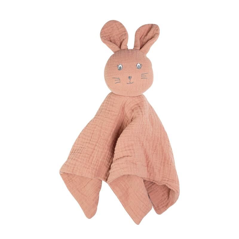 Doudou lapin 30x30cm lange Hop - Terre de Sienne - trois kilos sept