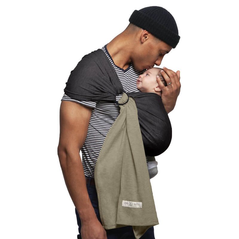 Petite écharpe de portage Sans Nœud 0-36 Mois Anthracite/Olive - love radius