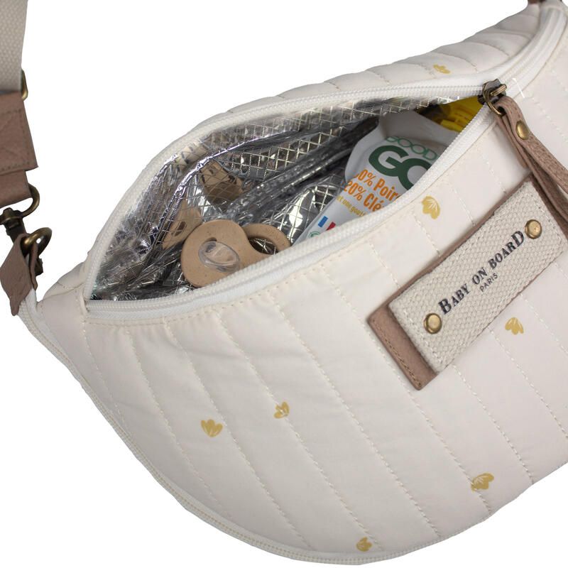Sac à langer banane Armelle coton Blanc - baby on board