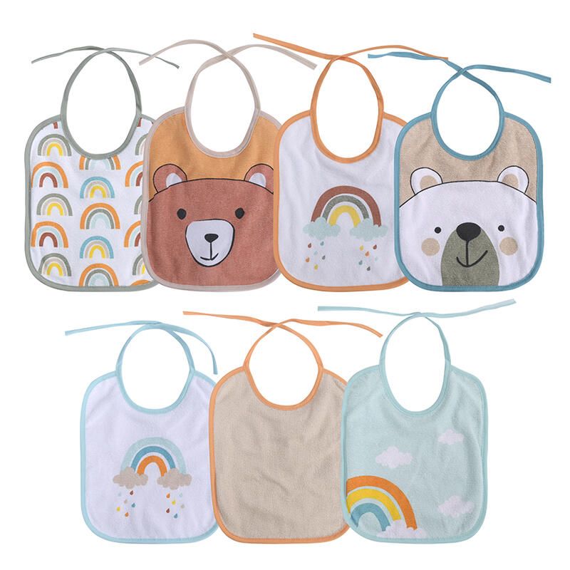 Lot de 7 bavoirs à nouer Arc-en-ciel Multicolore - lorelli