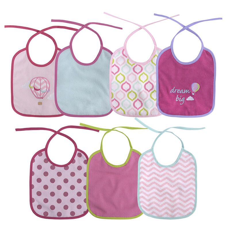 Lot de 7 bavoirs à nouer Montgolfière Multicolore - lorelli