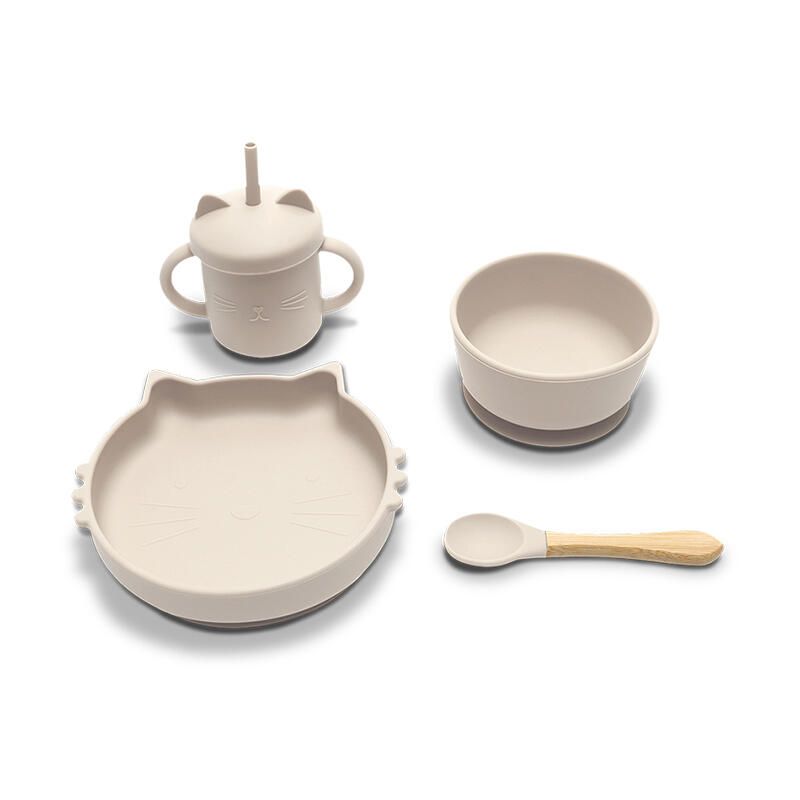 Set repas 4 pièces en silicone Beige - lorelli