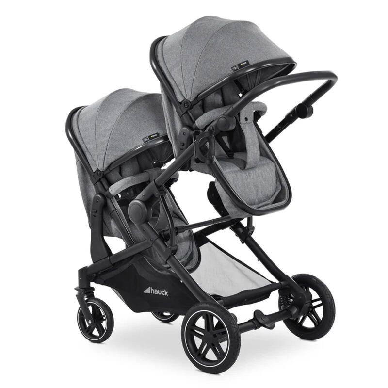 Poussette double Atlantic Twin Melange Grey - hauck