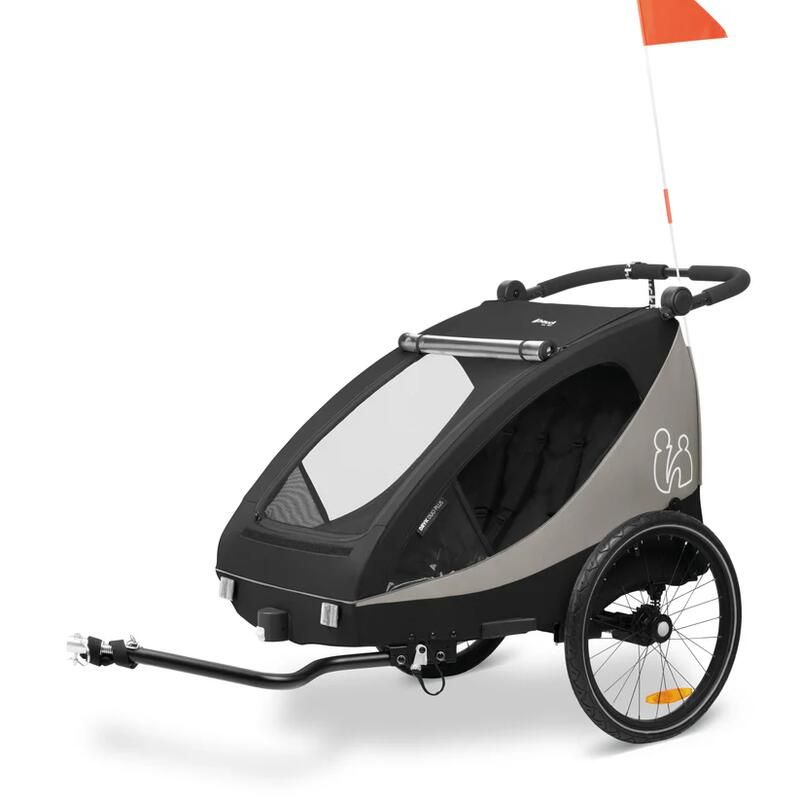 Remorque de vélo et poussette 2en1 Dryk Duo Plus Black - hauck