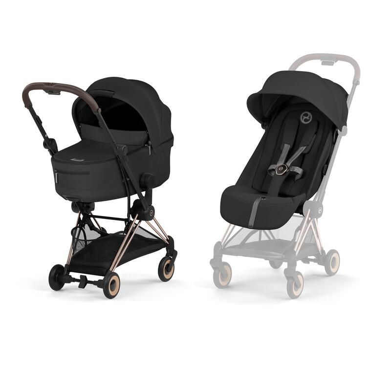 Poussette Duo Coya 2 Comfort + Nacelle pliable Rosegold Sepia Black - cybex