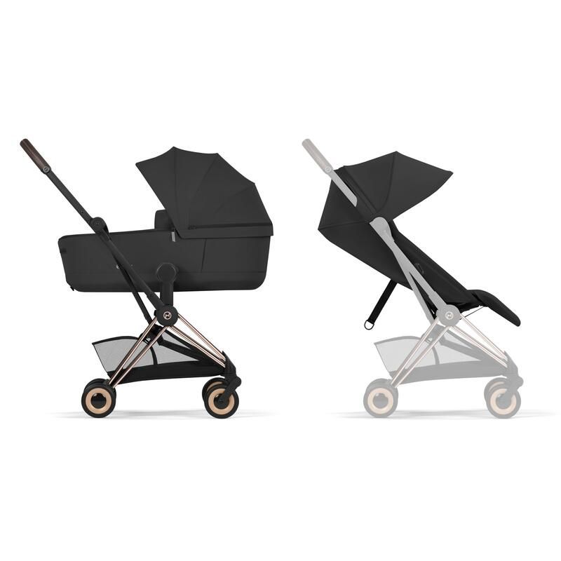 Poussette Duo Coya 2 Comfort + Nacelle pliable Rosegold Sepia Black - cybex