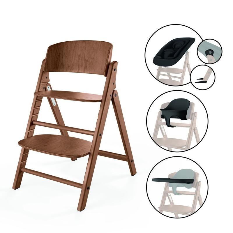 Chaise Haute Click & Fold 4-en-1 Natural Dark - cybex