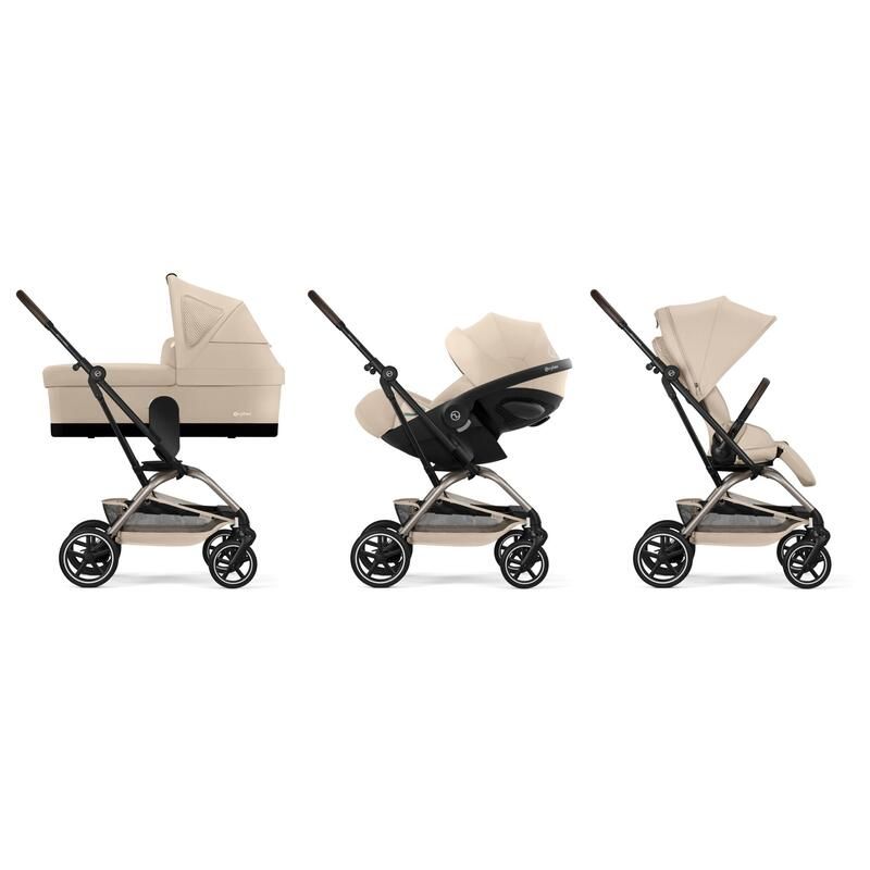 Poussette Trio Eezy S Twist+ 2 + Cloud G3 + Nacelle Almond Beige - cybex