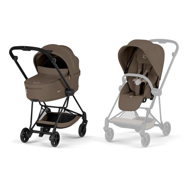 Poussette Duo Mios 4 Comfort + Nacelle pliable Matt Black Coconut Brown - cybex
