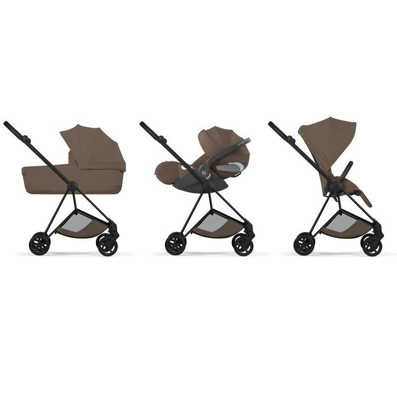 Poussette Trio Mios 4 Comfort + Siège auto Cloud T Plus + Nacelle pliable Matt Black Coconut Brown - cybex