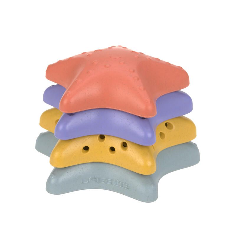 Jouet à empiler étoile de mer Water Friends Rose Lilas Jaune Bleu - lassig