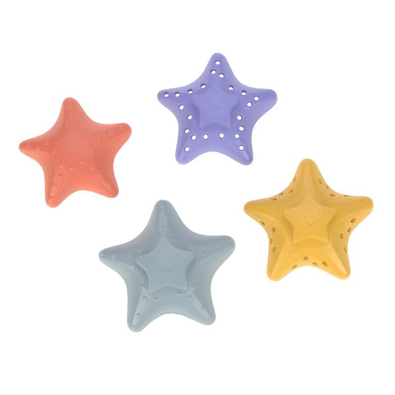 Jouet à empiler étoile de mer Water Friends Rose Lilas Jaune Bleu - lassig