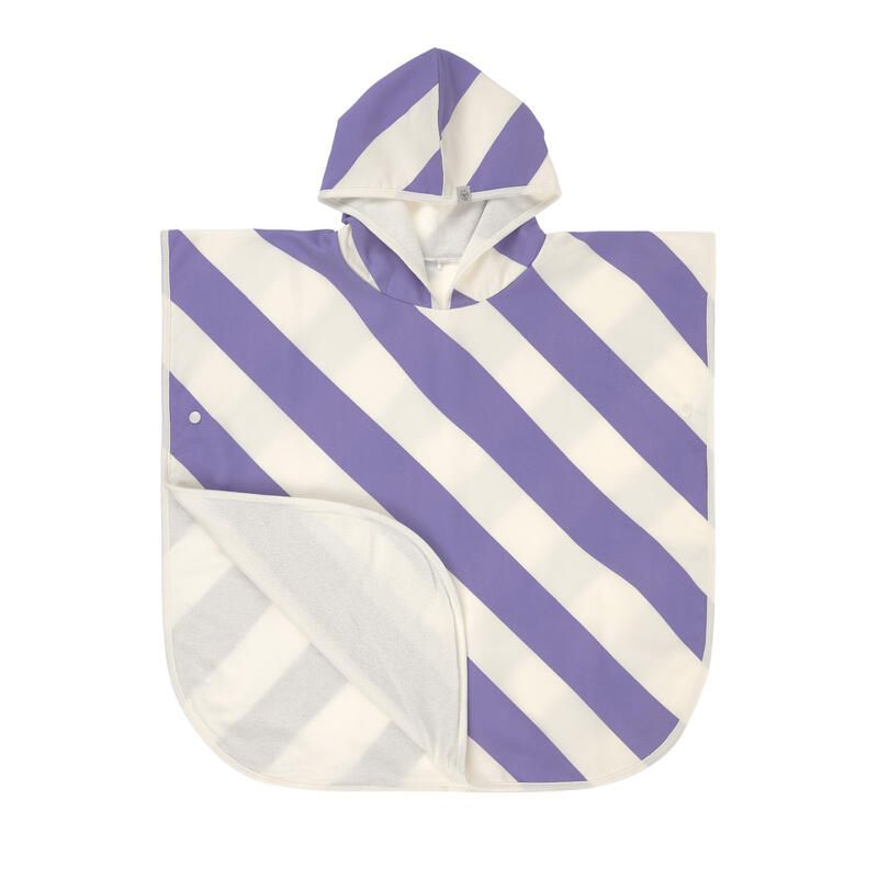 Poncho de plage Splash & Fun 12-36 mois Rayures Lilas - lassig