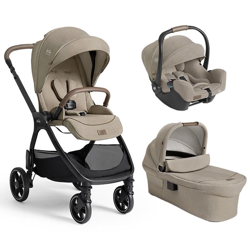 Poussette Trio Valora + Siège auto i-Starter + Nacelle Ramble XL V2 Sandstone - joie