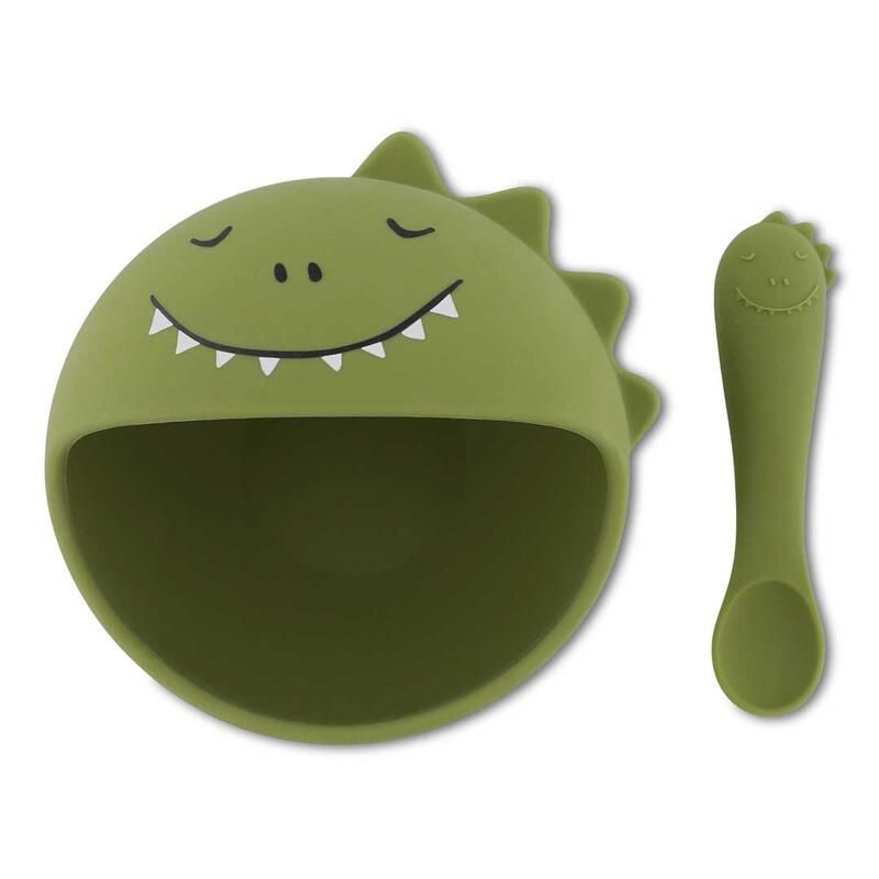 Premier set repas bébé Mr Dino Vert - trixie