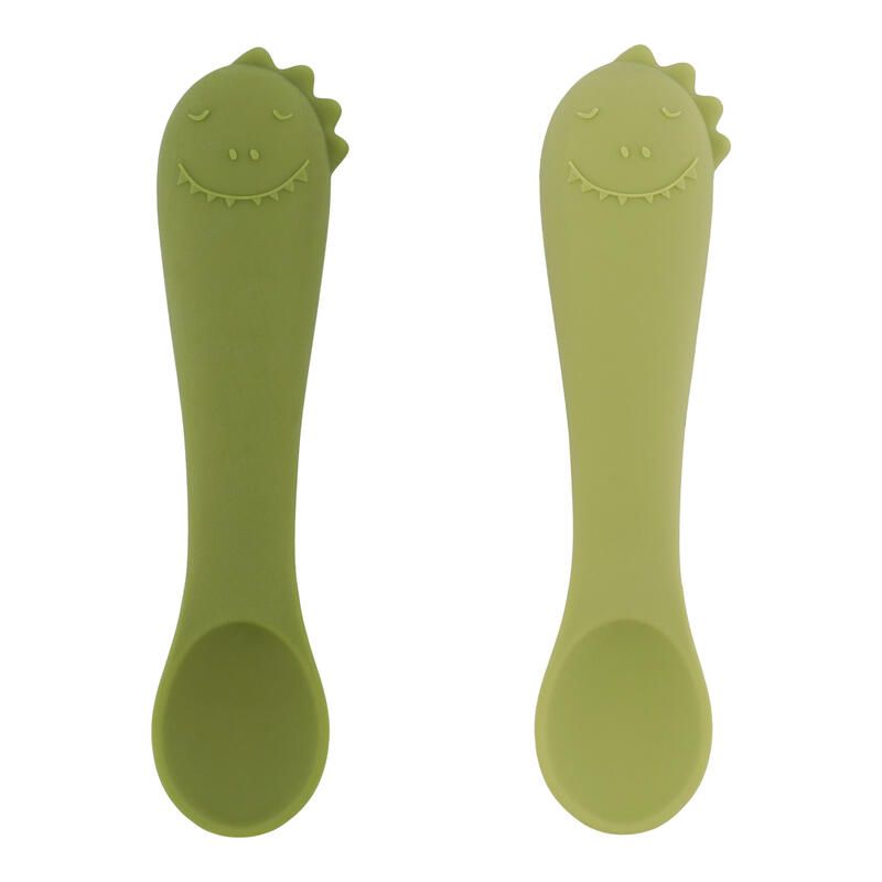 Premières cuillères pour bébé X2 Mr Dino Vert - trixie