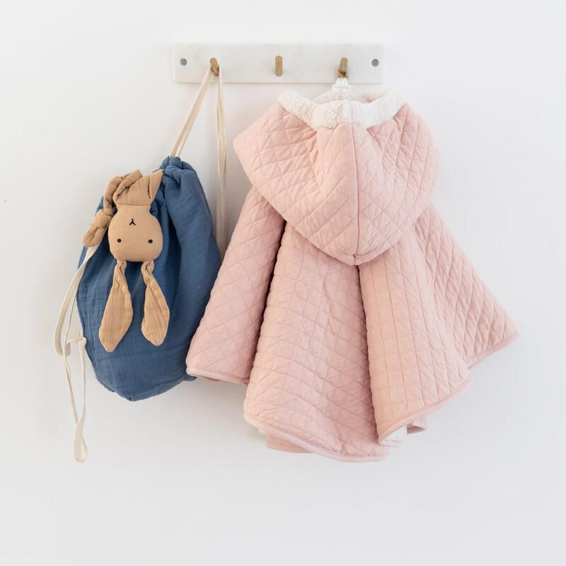 Poncho De Voyage Jersey Quilt 9-36M - Blush - bemini