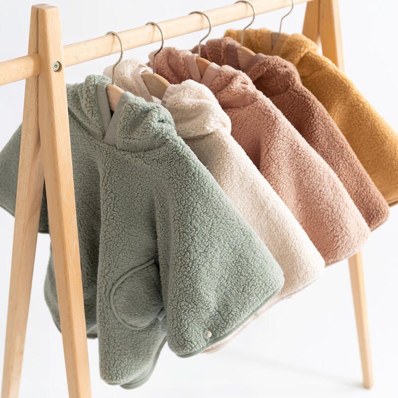 Poncho de voyage Teddy + Pady jersey  9-36m Kaki - bemini
