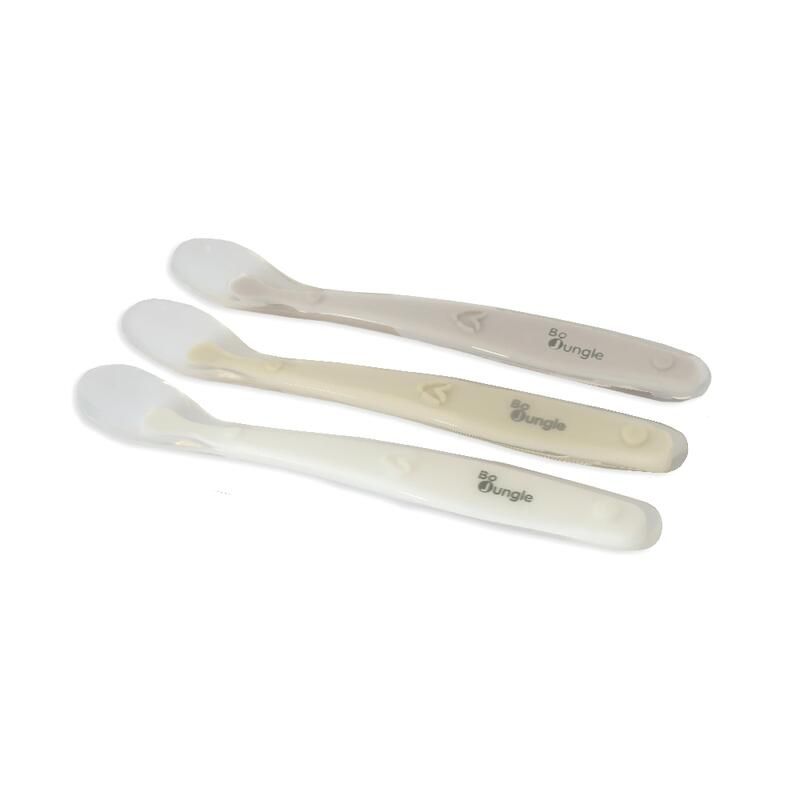 Set de cuillères douces en silicone - Blanc Dune Terracotta - bojungle
