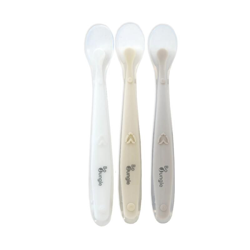 Set de cuillères douces en silicone - Blanc Dune Terracotta - bojungle