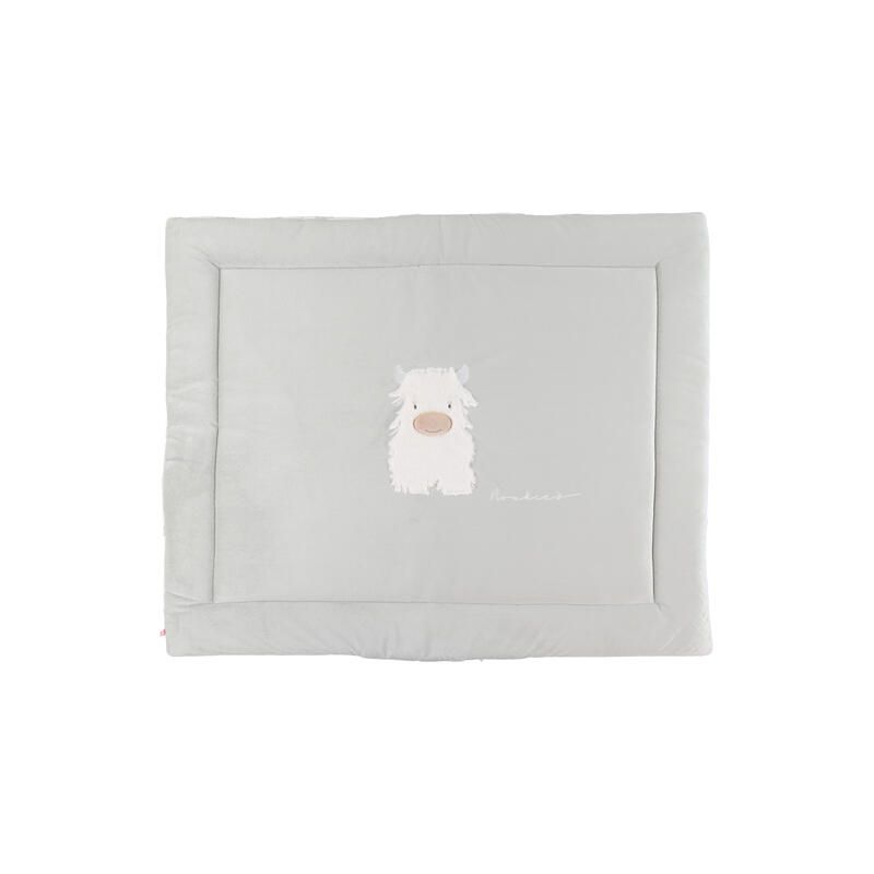 Tapis de parc réversible 75x95cm Fluffy gaze de coton bio - Vert - noukie 's