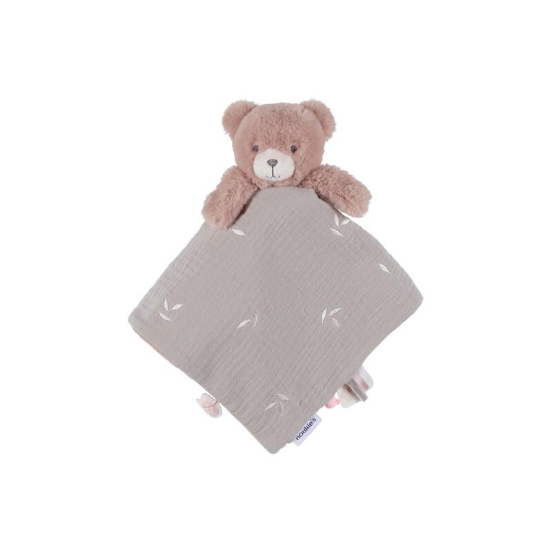 Doudou Ours réversible Jour & Nuit Orso – Rose - noukie 's