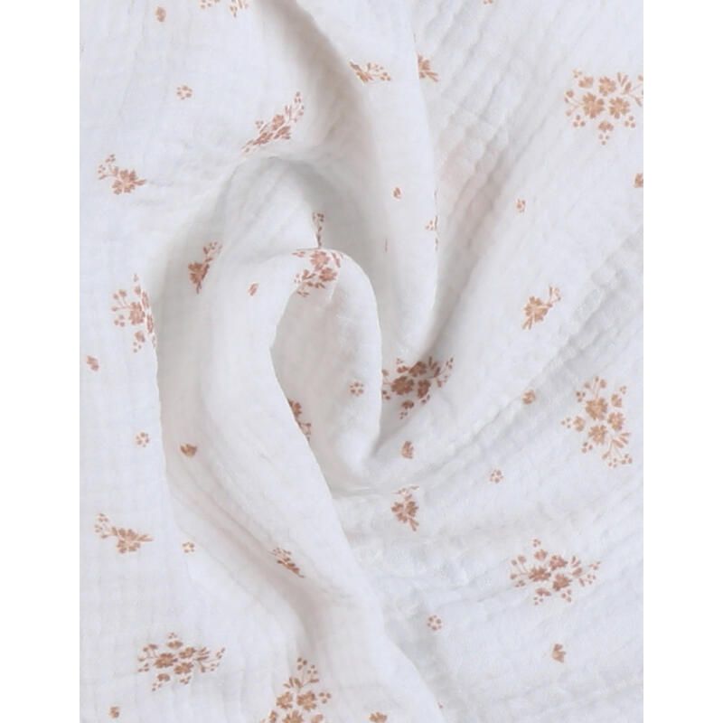 Lot de 3 langes mousseline bio Vintage Flowers 70x70cm Ecru Rose - noukie 's
