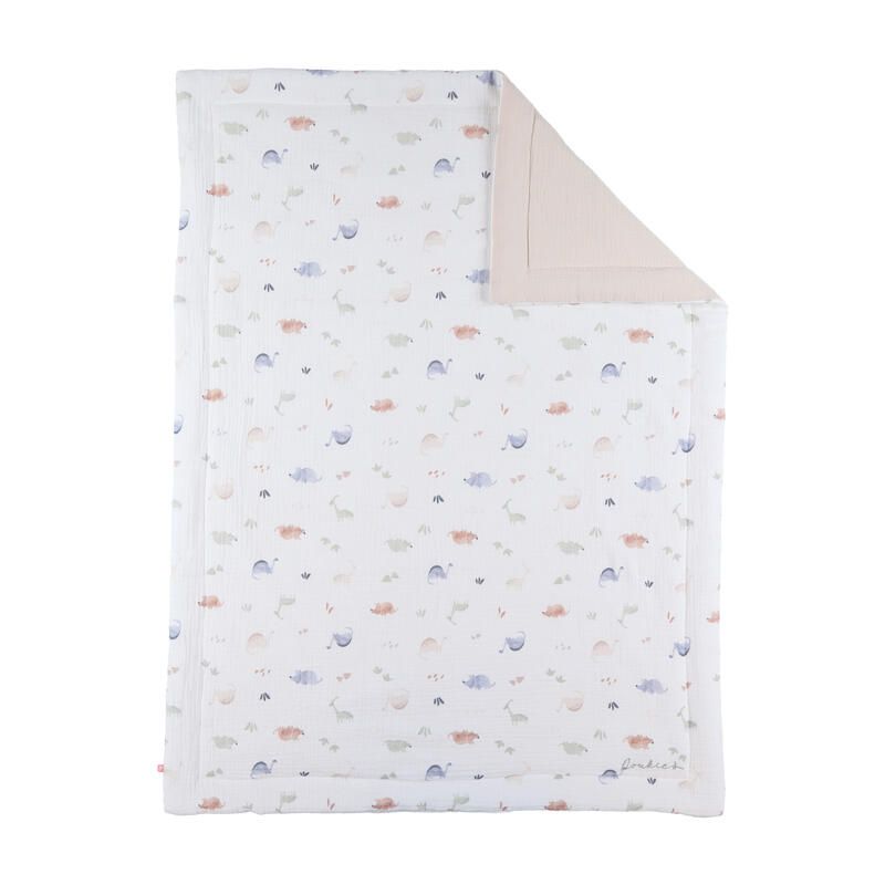 Couverture mousseline bio M&M Dino 2026 75x100cm Ecru Beige - noukie 's