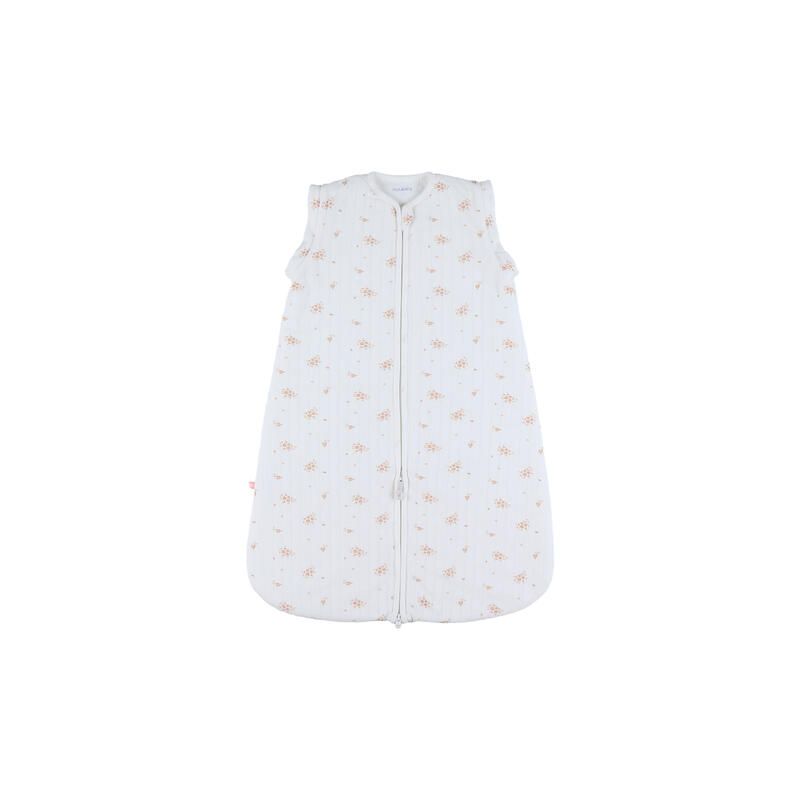 Gigoteuse nomade pointelle Vintage Flowers Fleurs Dantan 70cm Blanc Rose - noukie 's