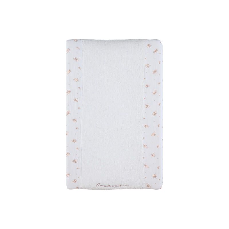 Housse de matelas à langer bio Vintage Flowers Fleurs Dantan Blanc - noukie 's